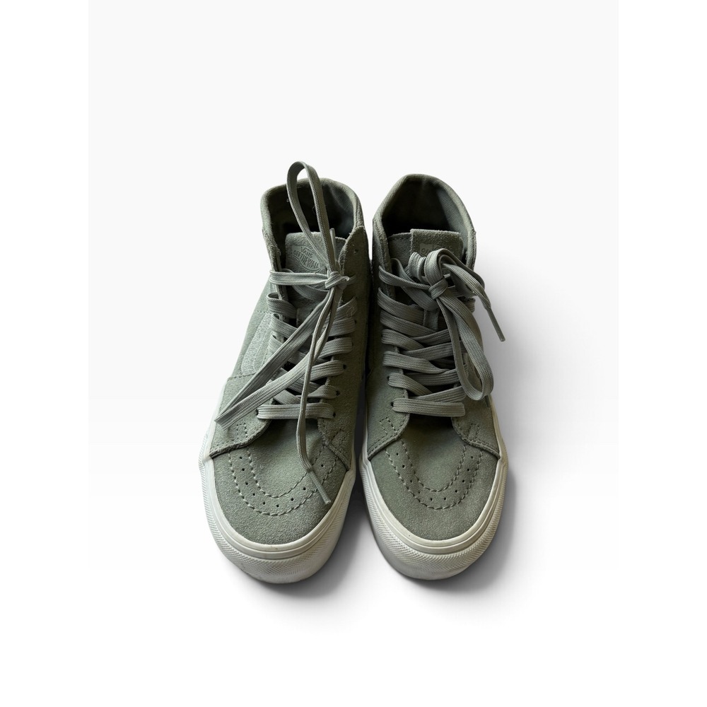 Vans Sk8-Hi Stacked Platform Suede Sneakers Sage Green Womens 6 High Top
